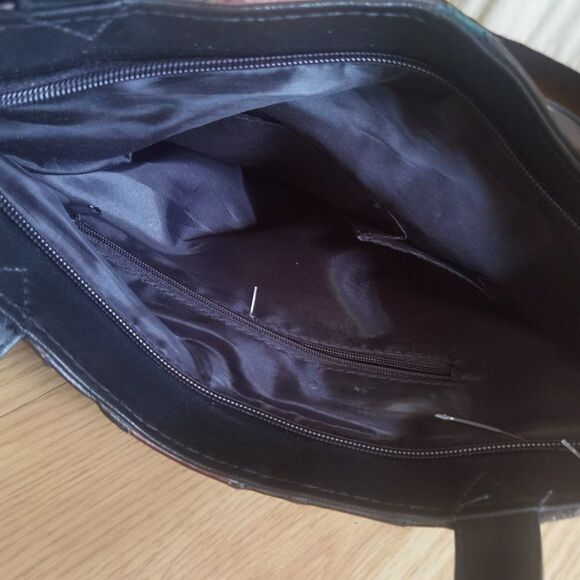 Patchwork Vintage Leather 80s Bag with Pockets - Picture 6 of 6